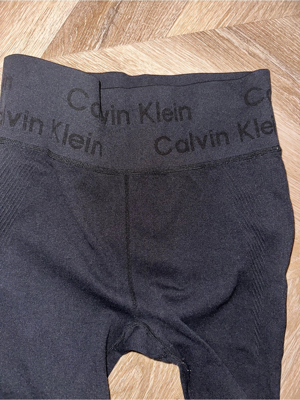 Calvin Klein Black Seamless Leggings with Logo Waistband